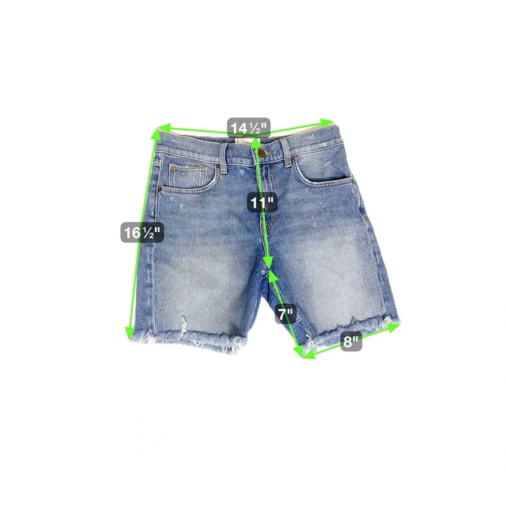 Anthropologie BDG High‎ Waist Distressed Raw Hem Denim Shorts Blue Size 26